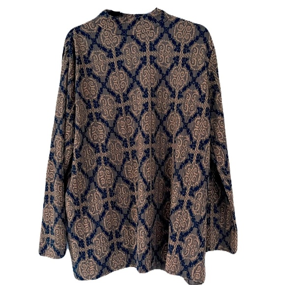 Zara/ Jacquard blouse/ Long sleeved/ Oversized/ High stretch/ Size US L - Picture 1 of 13
